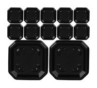 MAGICLULU 50pcs Heavy Duty Square Plant Pot Tray in Black, Thick Pp Plastic Drip Tray with Snug and Secure Fit, Water Catcher for Indoor and Outdoor Garden Pots