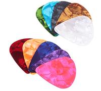MAGICLULU 50Pcs Plastic Guitar Picks for Thumb and Index Finger Playing - Thin Flexible Plectrums for Acoustic Electric Bass and Ukulele - Essential Guitar Accessories