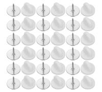 MAGICLULU 50pcs White PVC Butterfly Pin Backs for Crafts, Round Shape with Box Packaging, Versatile and Preventing Loss, for DIY Projects and Jewelry Making