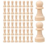MAGICLULU 50pcs Wood Chess Pieces Creative Appearance Lotus Wood Material Develop Thinking Improve Imagination Educational Children's Board Game Toy