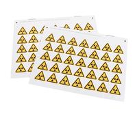 MAGICLULU 54pcs Radiation Warning Symbol Stickers Pvc Yellow Laser Cautious Sign High Visibility Emergency Use Safety Warning Labels for Laboratory and International Research