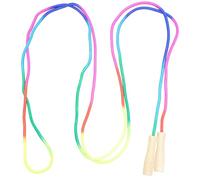 MAGICLULU 5m Rainbow Beech Wood Chinese Jump Rope for Multiple Users, Wear-resistant Skipping Rope with Beech Handles, Group Fitness Jump Band and Students Physical Education