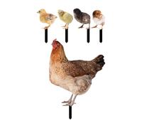 MAGICLULU 5pcs Acrylic Chicken Garden Stakes with Weather Resistant and Double-sided Pattern, Realistic Appearance Garden Ornaments for Patio and Park Outdoor Decoration