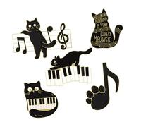 MAGICLULU 5pcs Cartoon Brooch Enamel Brooch Creative Alloy Clip on Clothes Clothes Decorative Accessories Special Occasions Bag Cat Pin Cute Pin Black Stylish Playful