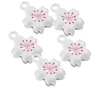 MAGICLULU 5pcs Cherry Blossom Bell Charms Small Vintage Metal Pendant for Phone Backpack Keychain Decorative DIY Hanging Ornaments with Elegant Floral Design