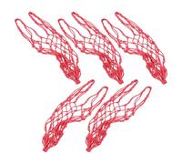 MAGICLULU 5pcs Chicken Treat Holder Vegetable String Bags with Hook, Red Polyester Mesh Bag Reinforced Structure, Large Capacity Efficient Feeding Solution for Poultry in Busy Farms