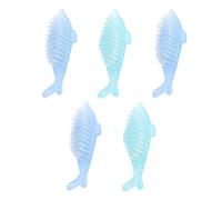 MAGICLULU 5pcs Dolphin Shape Nail Cleaning Brushes for Manicure and Pedicure, Small Nail Dust Removal Tools for Women, Multi-use Hand and Foot Care Brushes, Random Color Set