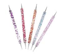 MAGICLULU 5pcs Dual-ended Nail Point Pen Set with Acrylic Rhinestones Picker for Manicure and Pedicure Colorful Dotting Tools for Nail Art Decoration and Easy to Use for Professionals and