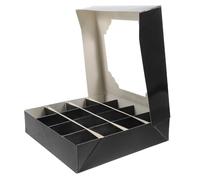 MAGICLULU 5pcs Elegant Black Paper Pastry Boxes with Window for Wedding Favour and Valentine’s Day, Versatile Use and Convenient to Carry for Special Occasions and Party Treats