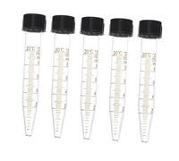 MAGICLULU 5pcs Glass Centrifugal Tubes with Screw Caps Precision Graduated Scientific Test Vials Sturdy Transparent Conical Bottom Lab Centrifuge Tubes for Sample Storage and Measurement