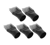 MAGICLULU 5pcs Hair Dryer Nozzle Hair Styling Comb Nozzle Plastic Black Universal Compatibility Salon Everyday Use