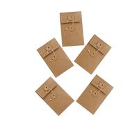 MAGICLULU 5pcs Kraft Paper Envelopes Small Square String Tie Closure Vintage Envelopes for Office Party Use Bulk DIY Document Storage Bags