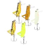 MAGICLULU 5pcs Lifelike Fishing Lures Artificial Grasshopper Baits for Freshwater Fish, Extra Strong Plastic Material, 3.3cm Size for River Fishing Random Color