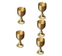 MAGICLULU 5pcs Metal Offering Cup Alloy Goblet Decorative Water Craft Cup Multi-Function Desktop Buddhism Delicate Tabletop Wear-Resistant Offering Supplies Metal Drinking for Home Decor