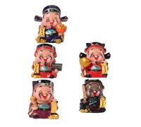 MAGICLULU 5pcs Mini Resin God of Wealth Figurines Premium Resin Cai Shen Decorations for Home Office Desktop Feng Shui Prosperity Statues for Wealth and