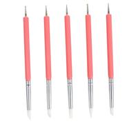 MAGICLULU 5Pcs Nail Art Dotting Tools, Acrylic Double-Ended Silicone Drawing Pens for Fine Details, Clay Painting, Pink, for Salon Home Use