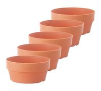 MAGICLULU 5Pcs Plastic Shallow Flower Pots with Drainage Function, Lightweight Round Nursery Containers for Indoor Succulents and Outdoor Garden Plants, Appropriate for Birthday and