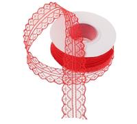 MAGICLULU 5Pcs Red Vintage Lace Ribbon 3Cm Wide 22M Polyester Floral Trim for Wedding Decoration, Wrapping, Flower Bouquet and DIY Sewing Crafts