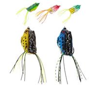 MAGICLULU 5pcs Soft Silicone Topwater Frog Fishing Lures Kit, Realistic Floating Bass Trout Bait, Multi-color Soft Swimbait Set for Freshwater and Saltwater Angling