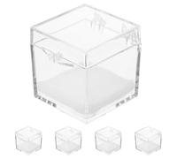 MAGICLULU 5pcs Transparent Rock Collection Display Boxes with Padded Interior Specimen Storage Cases for Mineral Stones Crystals Coins and Collectibles Clear Small Stone Display Cases for