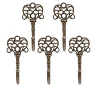 MAGICLULU 5pcs Vintage Retro Zinc Alloy Wall Hooks Decorative Coat Hooks Wall Mounted with Impressive Loadbearing Capacity and Easy Installation for Entryway