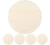 MAGICLULU 5pcs Wooden Bag Bottom Crochet Basket Shaping Base Holes for DIY Knitting Craft Bag Storage Projects