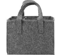 MAGICLULU 6-Bottle Portable Wine Carrying Bag Gray Trim Divided Storage for Wine Beer Reusable Felt Tote for Parties Picnics and Events