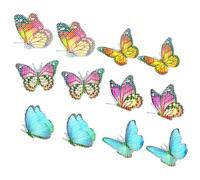 MAGICLULU 6 Pairs Anti-Collision Magnetic Butterfly Window Screen Stickers Colorful Cartoon Decals for Bird Strike Prevention and Home Decoration Practical Screen Window Ornaments