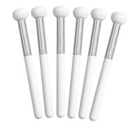 MAGICLULU 6 Pcs Mushroom Head Makeup Concealer Brushes with Skin-friendly Sponge and Lightweight Wood Handle, for Family Use and Travel, Soft Flat Brush for Smooth Application