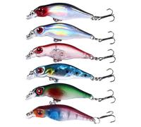 MAGICLULU 6 Pcs Simulation Fishing Baits Artificial Lures for Outdoor Use, Creative Abs Material, 2.7g Lightweight Fishing Accessories for Freshwater and Saltwater Angling