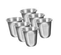 MAGICLULU 6 Piece Metal Altar Cups Stainless Steel Communion Cup Set Holy Water Cup Baptism Portable Silver