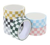 MAGICLULU 6 Rolls Grid Washi Tape Set Decorative Adhesive Tape for DIY Scrapbooking Planner Stickers Checkered Pattern for Journals and Arts Random Color Random Style