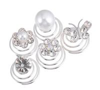 MAGICLULU 60pcs Bridal Pearl Rhinestone Hair Spirals Wedding Hair Accessories Set Elegant Pattern for Brides for Women