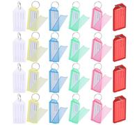 MAGICLULU 60pcs Colorful Flip-top Key Tags Luggage Identifier Labels Multi-use Portable Keychain Tags with Writable Flap for Travel and Office Organization