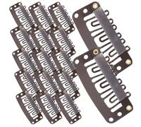 MAGICLULU 60pcs Dark Brown U-shaped Metal Wig Snap Clips for Hair Extensions, Beret Fixing Clips for Women’s Styling and Wig Holder Accessories