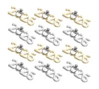 MAGICLULU 60pcs Nail Art Charms Metal Alloy Number Nail Decorations Rhinestones Unique Fingernail Embellishments for DIY Manicure and Year Parties