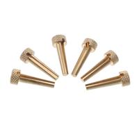 MAGICLULU 6pcs Acoustic Guitar Bridge Pins Set, Pure Copper String Pegs Metal Case, Bone and Metal Bridge Pins for Acoustic Guitar String Fixing and Tuning