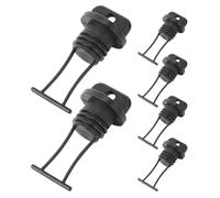 MAGICLULU 6pcs Black Plastic Boat Drain Plug Kit Threaded Bung Accessories for Kayak Canoe Scupper Plugs Replacement Parts for Water Sports