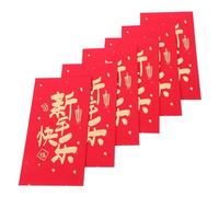 MAGICLULU 6pcs Chinese Red Envelope Thickened Paper Money Pocket Traditional Culture Red Envelopes for Cash Greeting Cards Weddings