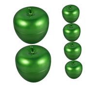 MAGICLULU 6pcs Christmas Apple Shaped Tin Containers with Lids Tinplate Holiday Tins for Candy Cookies Small Gifts Storage Festive Goodie Boxes for Party Favors and Seasonal Decor