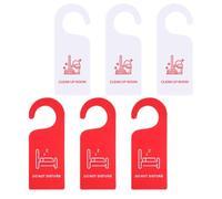 MAGICLULU 6pcs Clean up Room Sign Do Not Disturb Sign Double Sided Door Hanger Pvc Rectangular Minimalist Modern Style for Hospitality Setting
