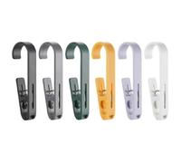 MAGICLULU 6pcs Clothes Drying Line Pegs Hanger Curtain Clip Multi-Functional Hook Pin Abs Material Compact Simple Style Wide Application for Bathroom and Bedroom