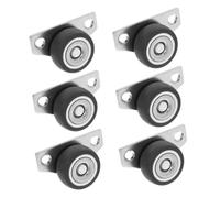 MAGICLULU 6pcs Directional Casters Caster Wheels Closet Door Track Roller Side Mount Wheels Sliding Door Cabinet Rollers Iron Black