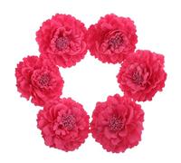 MAGICLULU 6pcs Flower Hair Clips Rosy Fabric Flower Hairpins Extra Large Peony High Simulation Craft Maintains Color and Shape Bohemian Wedding Chic Hat Decoration