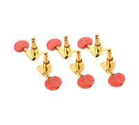 MAGICLULU 6pcs Fully Enclosed Locking Guitar Tuning Pegs with Oval Red Knobs Precision Acoustic Folk Guitar String Tuners Dust-resistant Replacement Keys for Fit