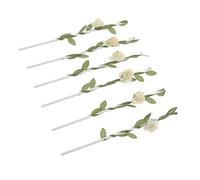 MAGICLULU 6Pcs Green Vine Flower Cake Picks Unique Cupcake Toppers Baking Decorations for Birthday Wedding Shower Party