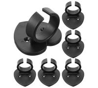 MAGICLULU 6pcs Microphone Wall Holder Mic Protector Heart-shaped Abs Clip with Clean Appearance Prevent Cable Entanglement Fix Nameplate 2.36x2.36x1.77in for Wireless Mic Mounting