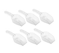 MAGICLULU 6pcs Plastic Ice Scoop Transparent Multi Use Food Scoops for Kitchen Bar Buffet with Ergonomic Handle for Ice Cubes Flour Candy Rice and Party Use