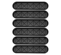 MAGICLULU 6pcs Plastic Oval Breathable Air Vent Covers with Mesh for Wardrobe and Shoe Cabinet, Ventilation Grille for Home Ceiling and Wall, Black HVAC Register Accessories