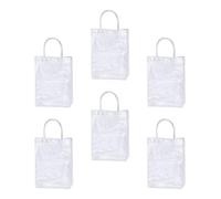 MAGICLULU 6pcs Plastic Tote Bags Pvc Bag Easy to Wipe Clean Portable Square Bottom Stylish Wrap for Personal